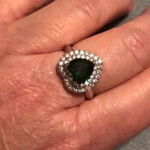 14k White gold ring.